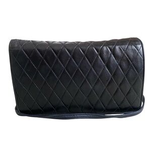 Bergdorf Goodman vintage quilted Lambskin leather foldover purse